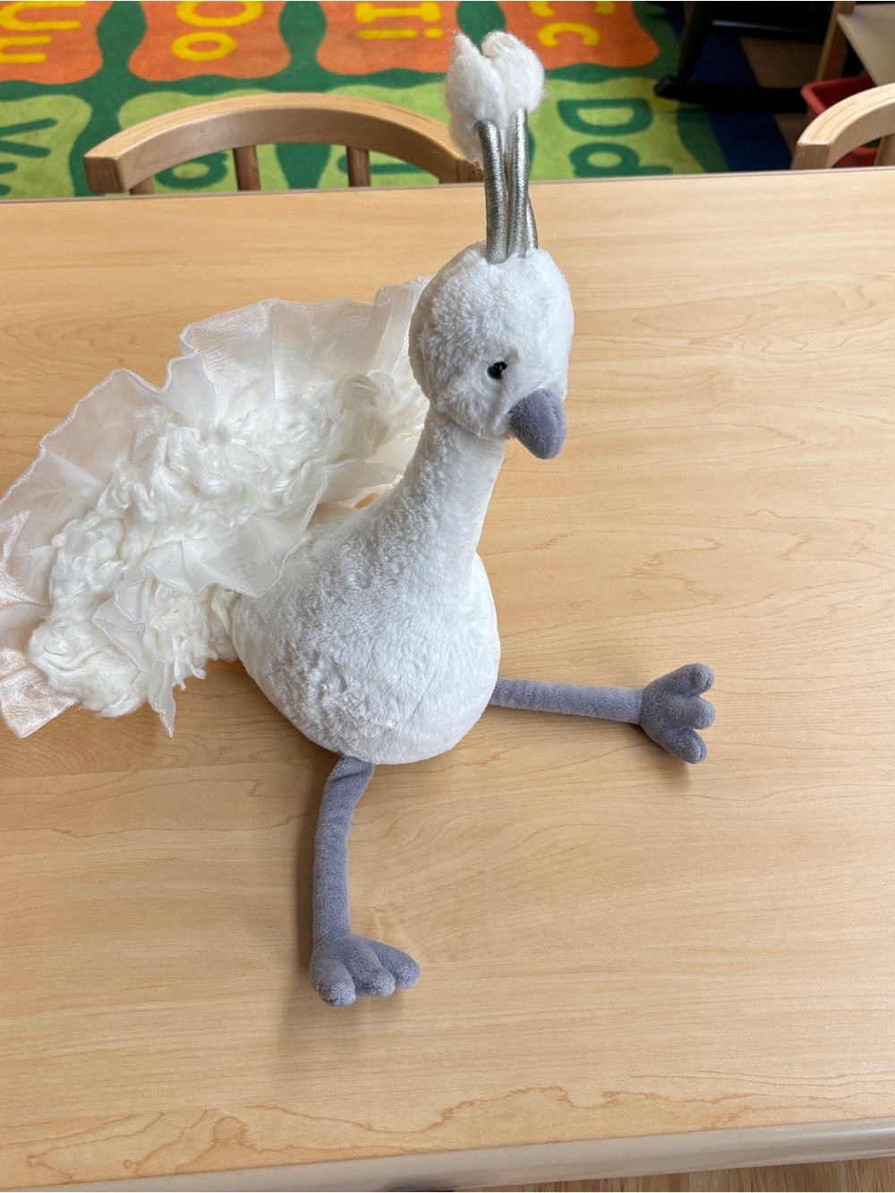 Jellycat Lola Wingaling white peacock Soft Decorative Pet Plush